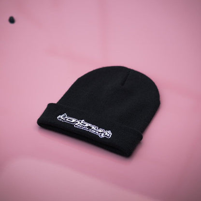 "Essential" Black Embroidered Beanie